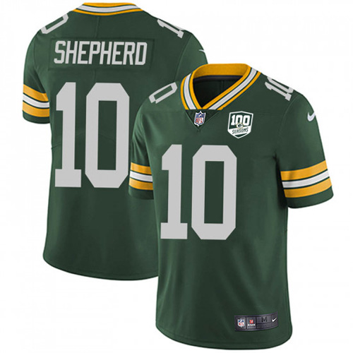 Nike Packers #10 Darrius Shepherd Green Team Color Youth 100th Season Stitched NFL Vapor Untouchable Limited Jersey